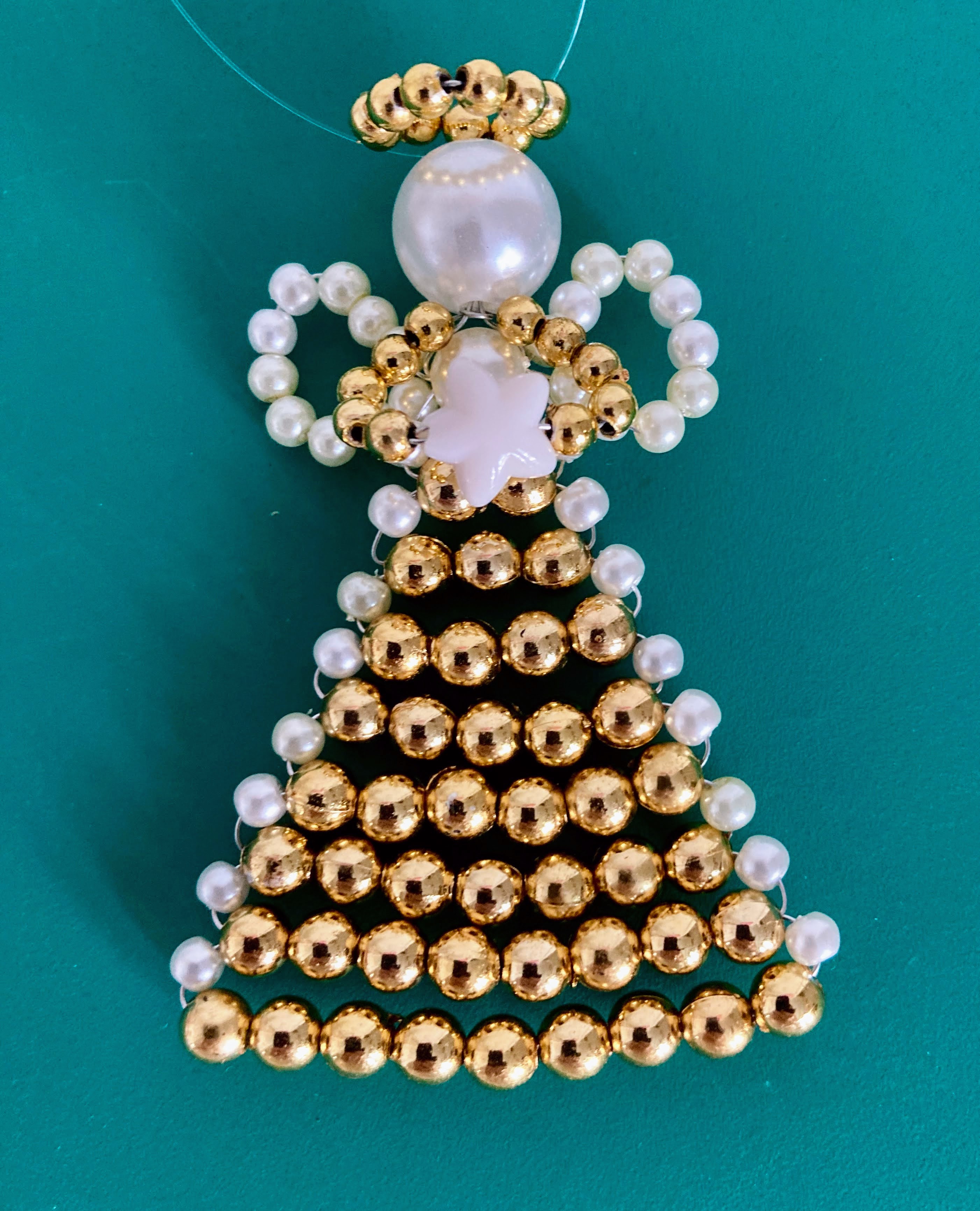Gold & Pearl Angel Ornament