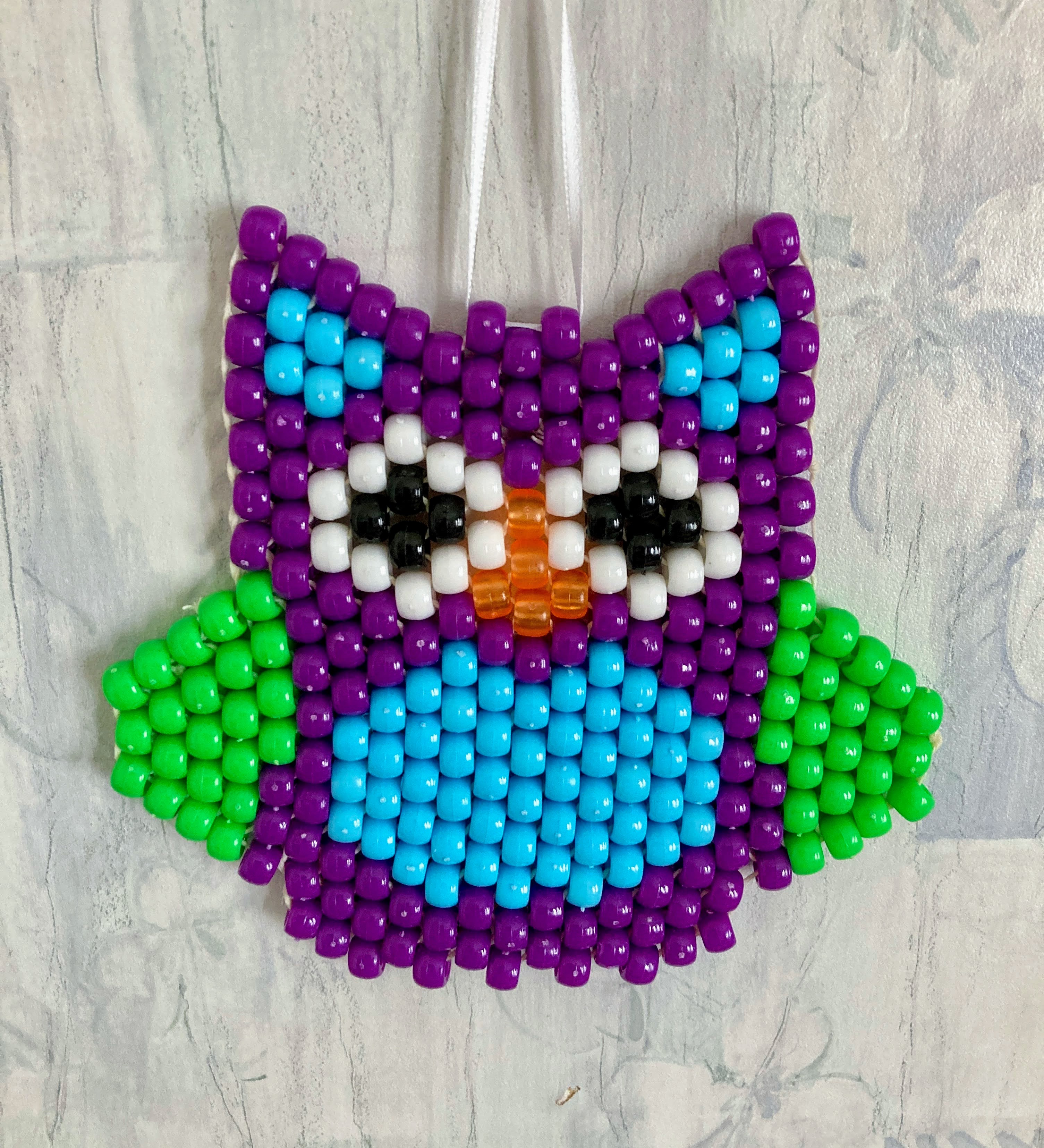 Beaded Pony Bead Owl Banenr